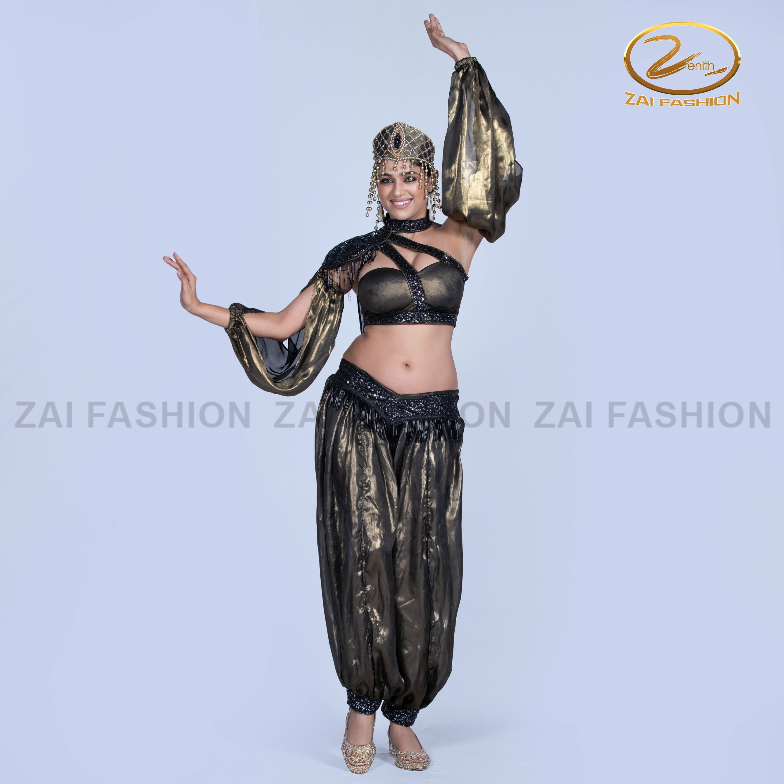 Metallic Grey Bollywood Indo-Western - Image 2