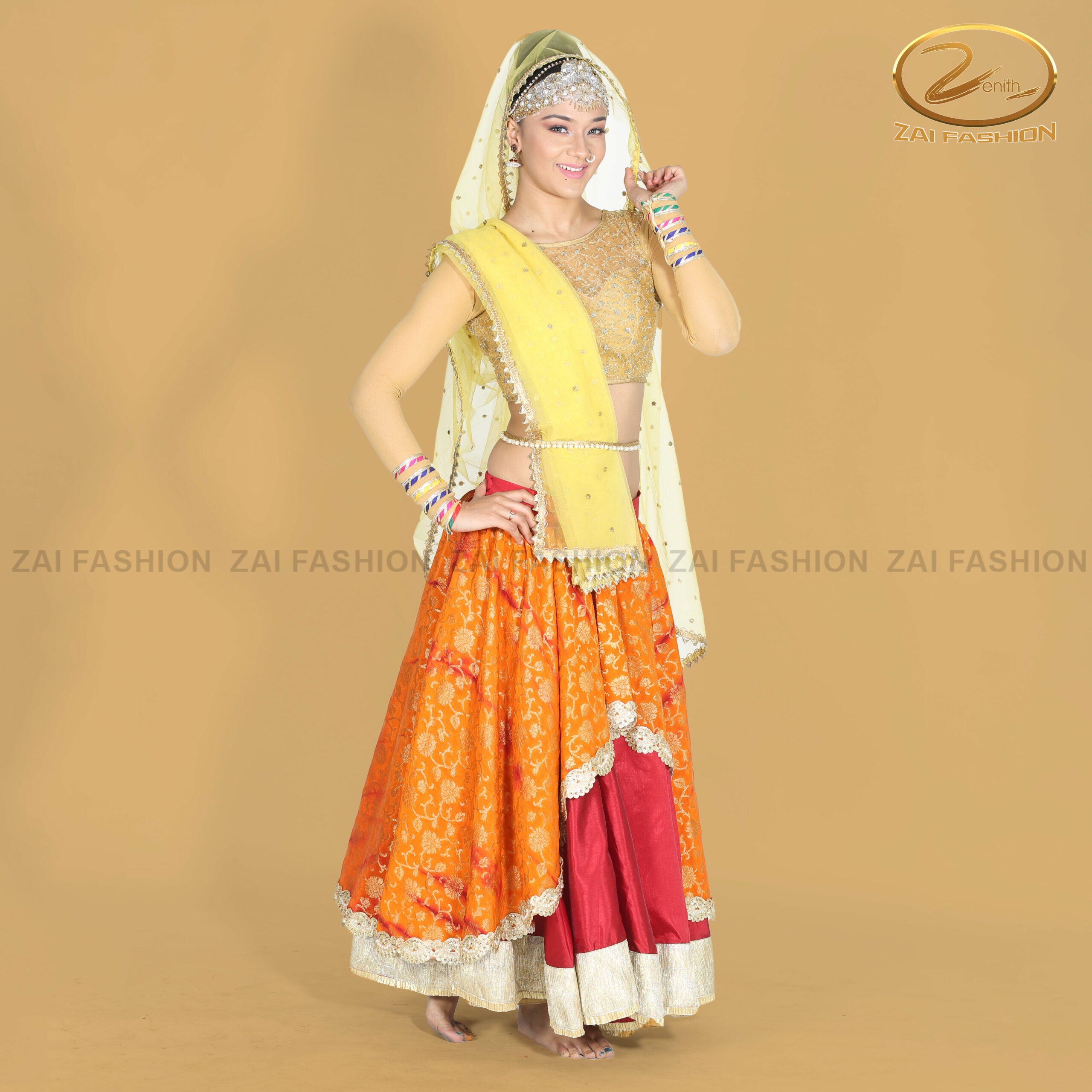Indian Ethnic Shibori Lehenga Choli With Dupatta