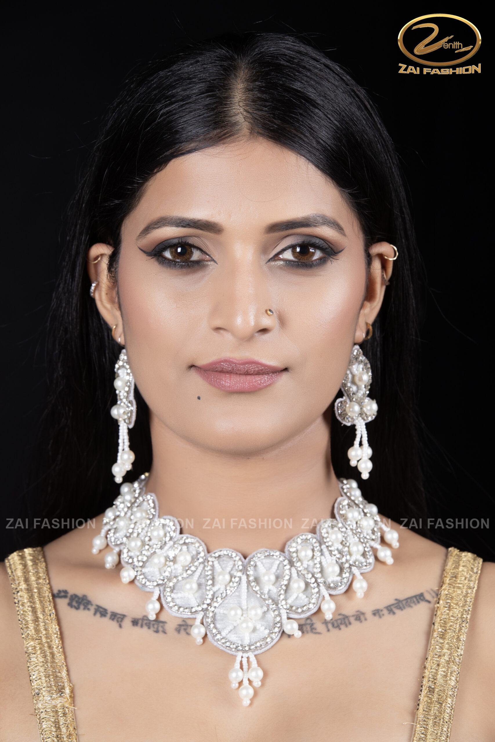 Handmade White Pearl Choker Set