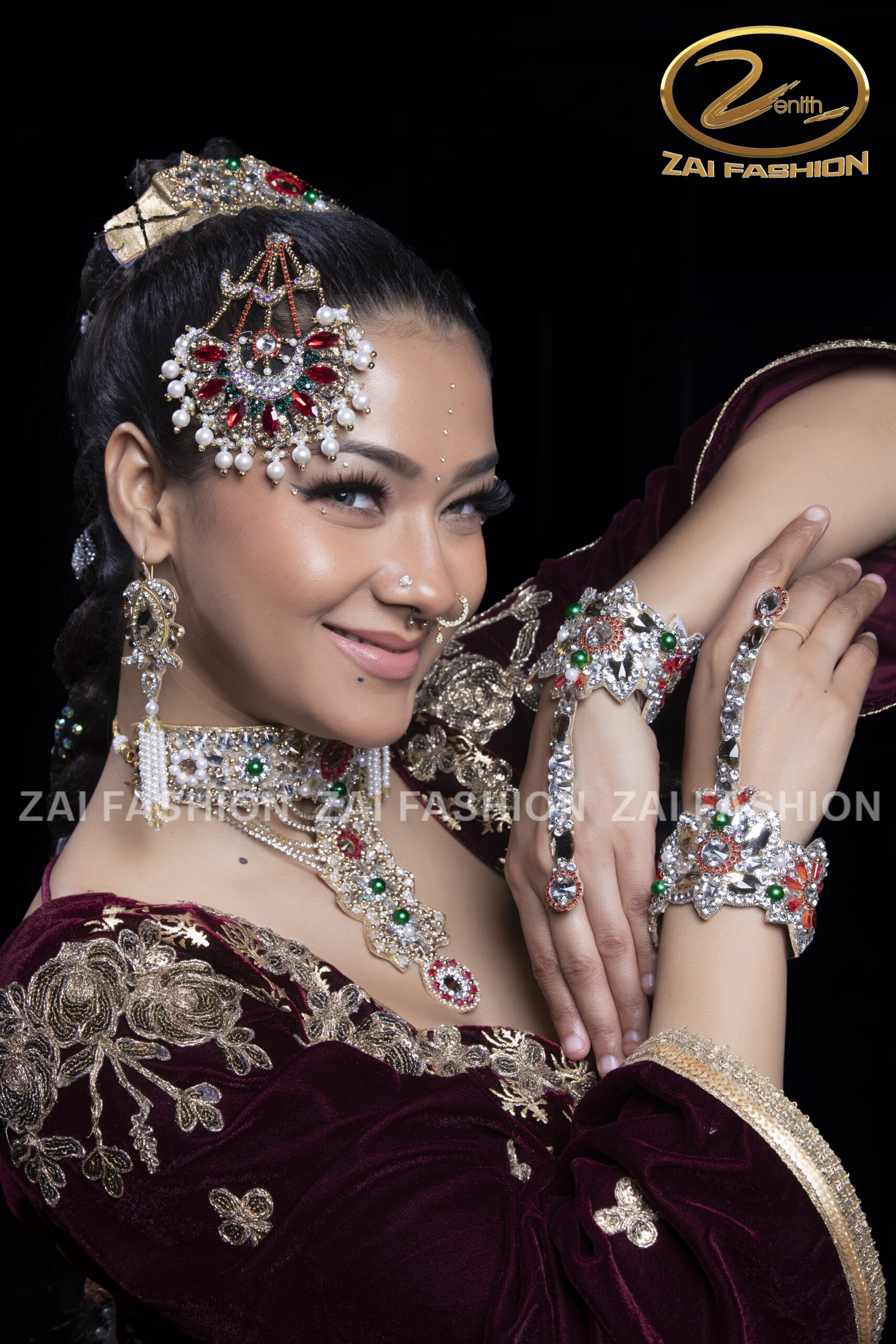Handmade Kundan Hand-Harness Set