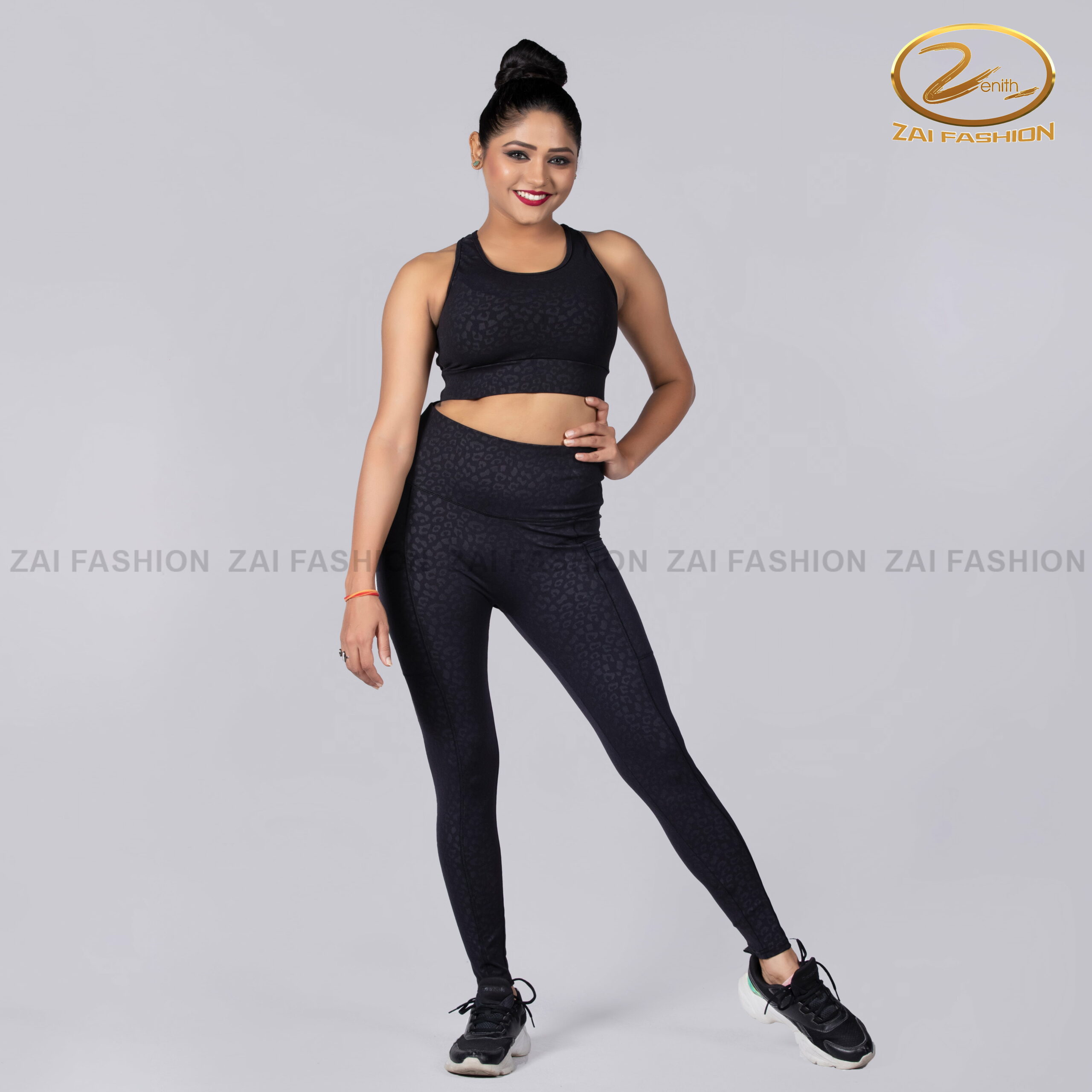 Black Two-piece Activewear Set - Image 2