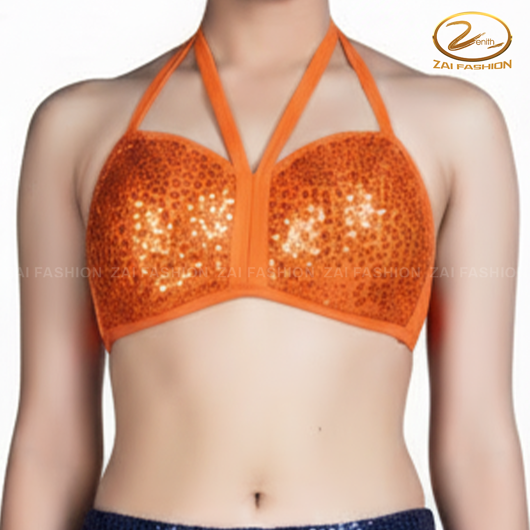 Orange Sequence Supporter Bra