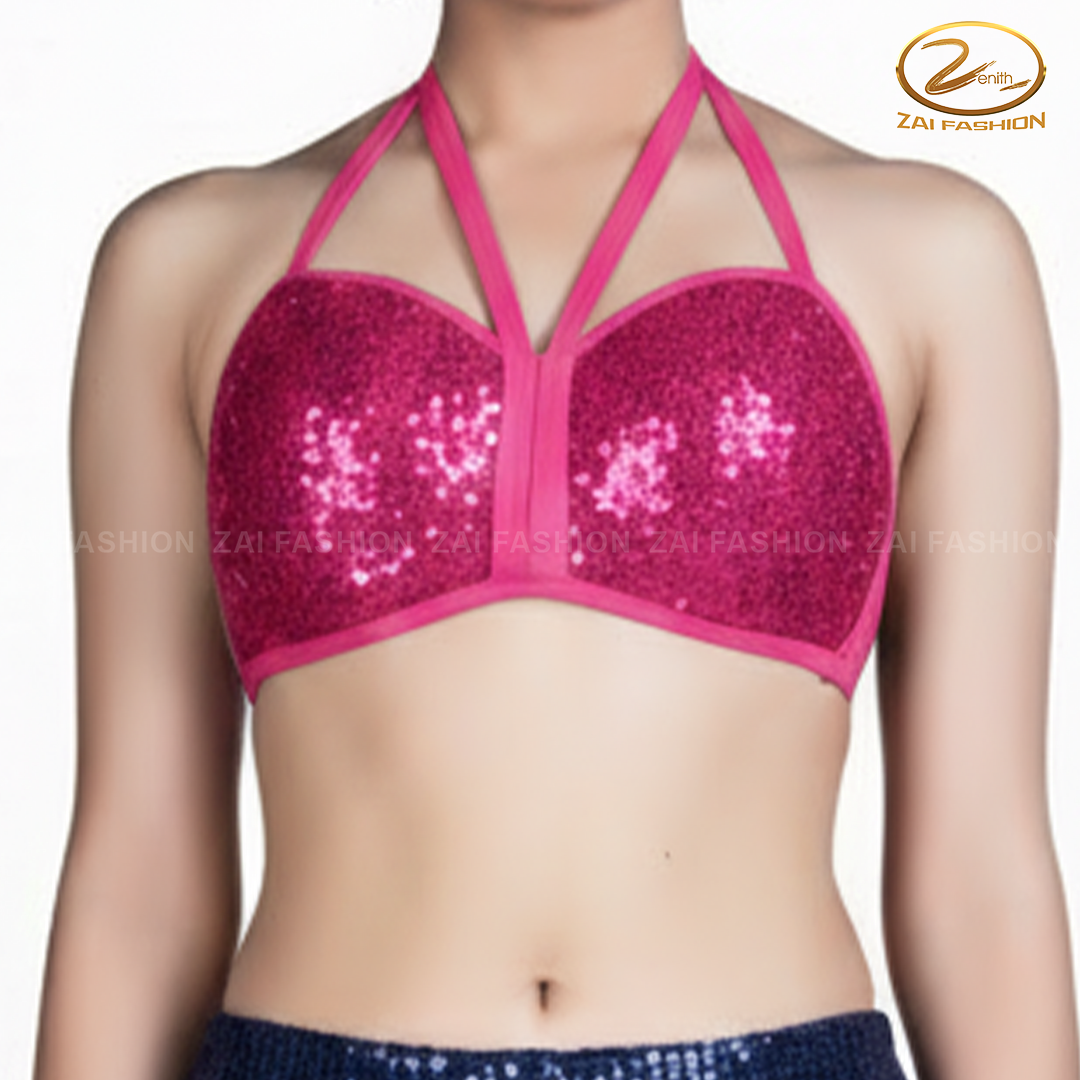 Pink Sequence Supporter Bra
