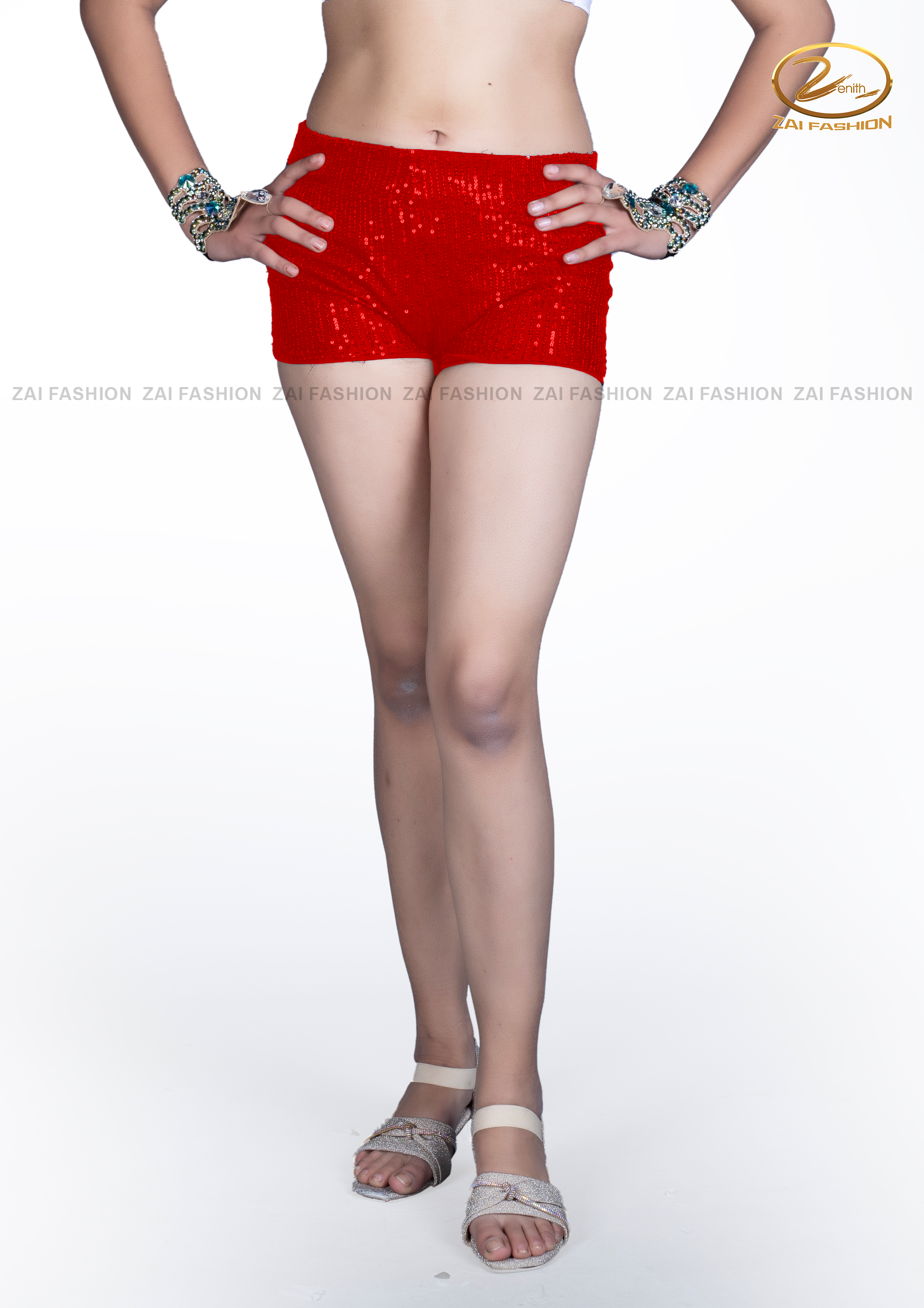 Red Sequence Hot Pant